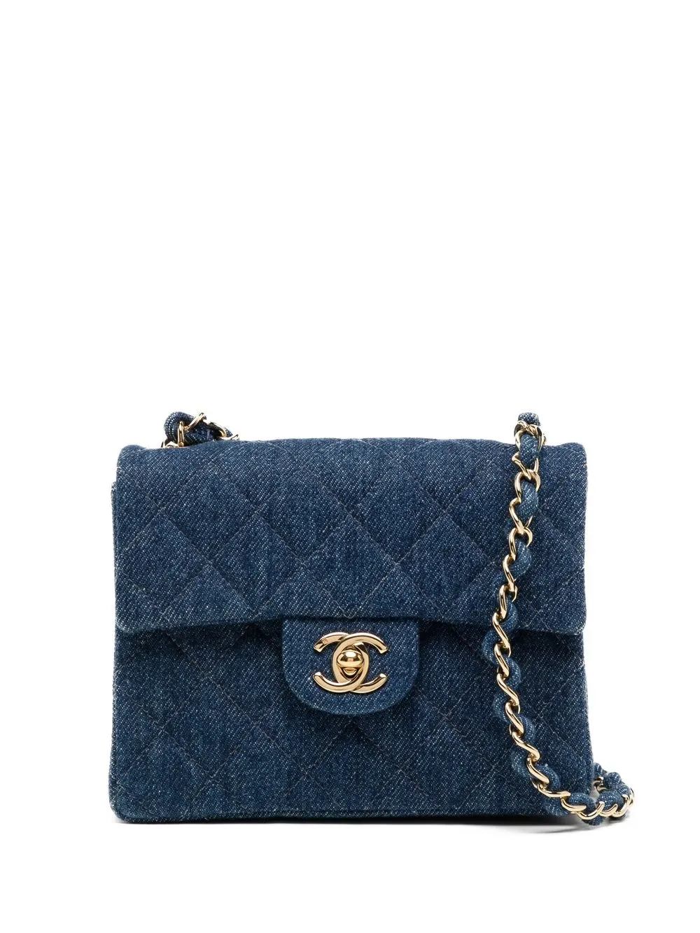 

CHANEL Pre-Owned 1998 denim mini Classic Flap crossbody bag - Blue