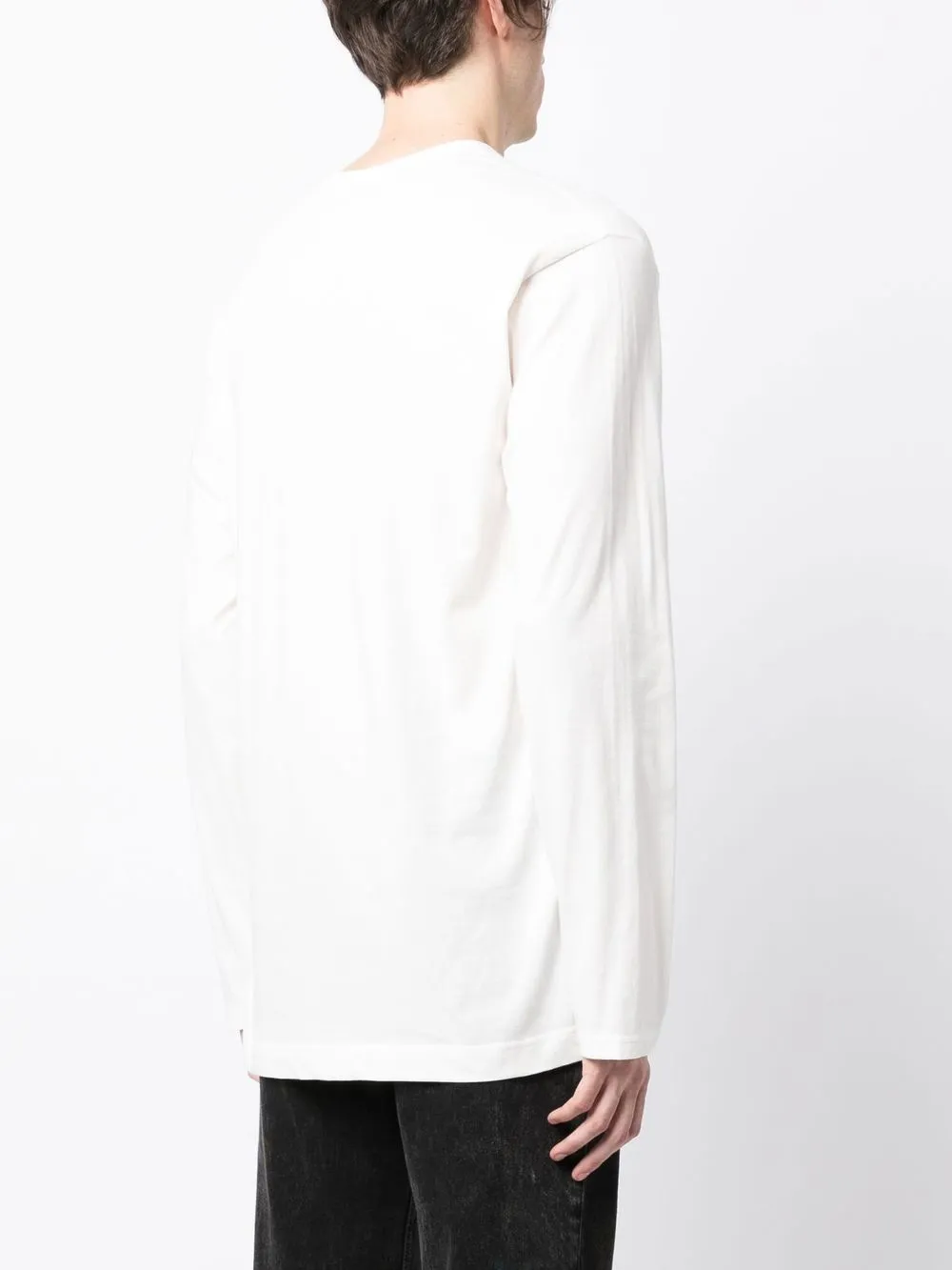 Shop Yohji Yamamoto Pigment Long-sleeve T-shirt In White