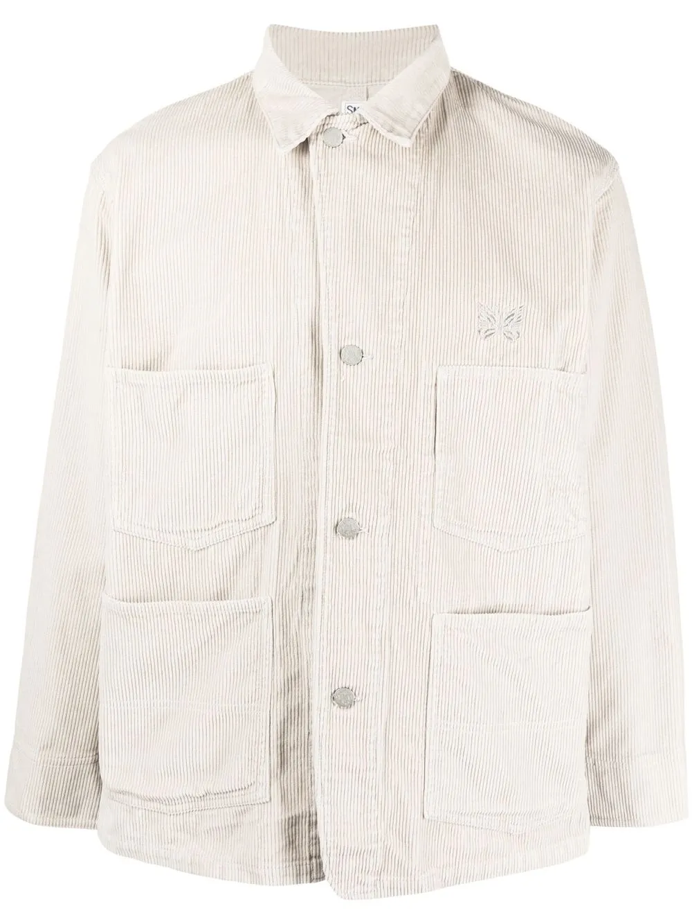 Needles embroidered butterfly corduroy jacket - Neutrals