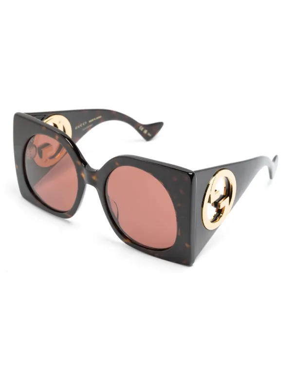 Gucci Eyewear トータスシェル スクエアサングラス | ブラウン