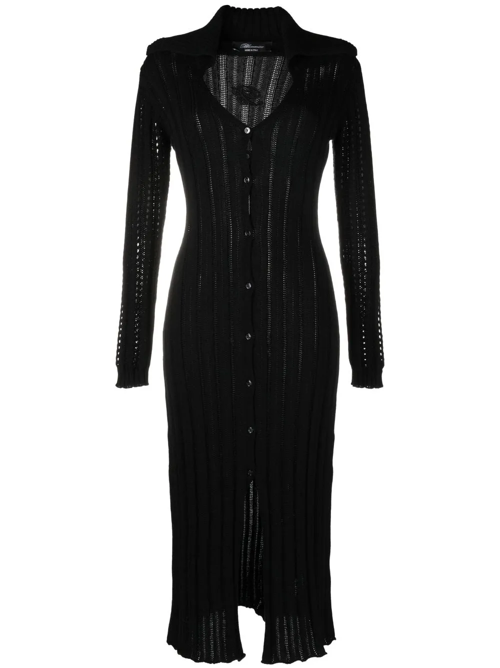 

Blumarine perforated-sleeve knitted dress - Black