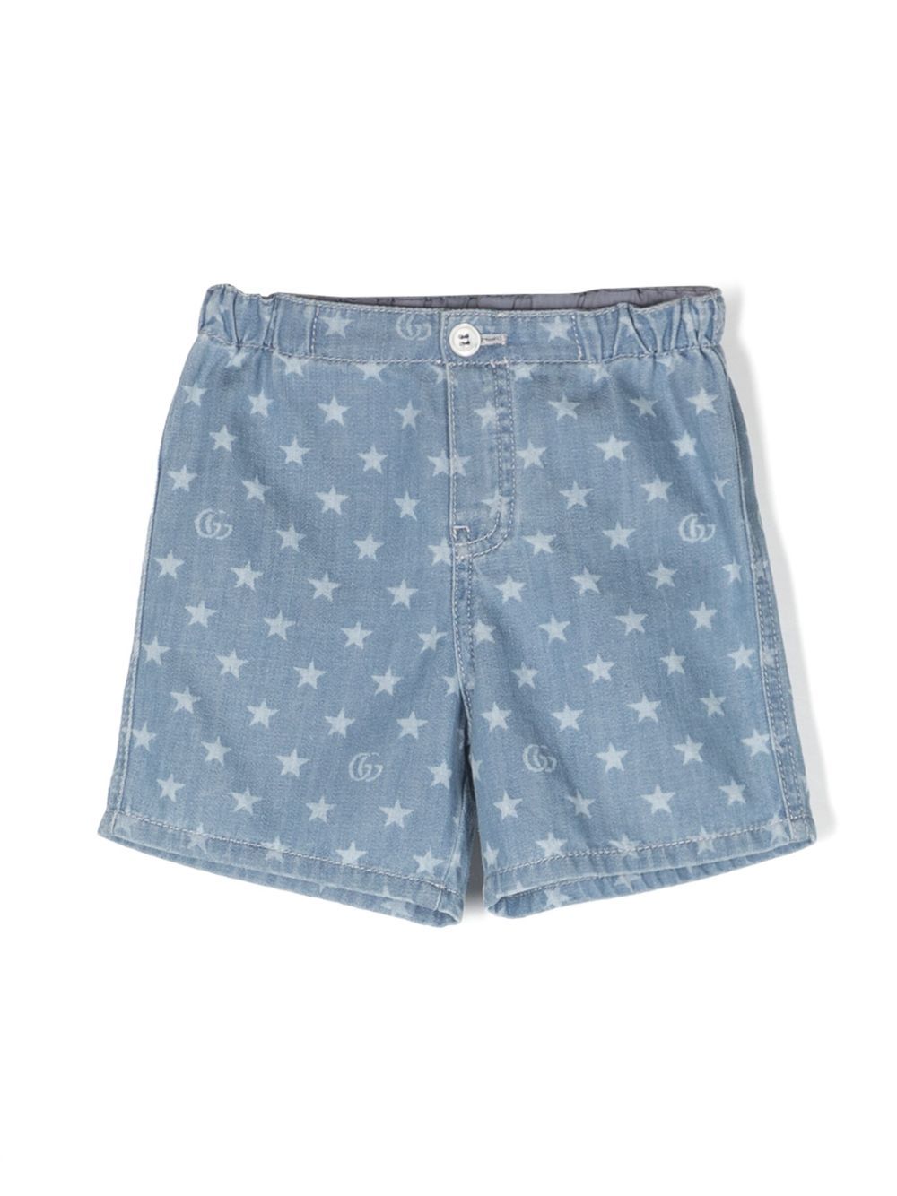 Gucci Kids star-print denim shorts - Blue