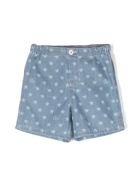 Gucci Kids star-print denim shorts