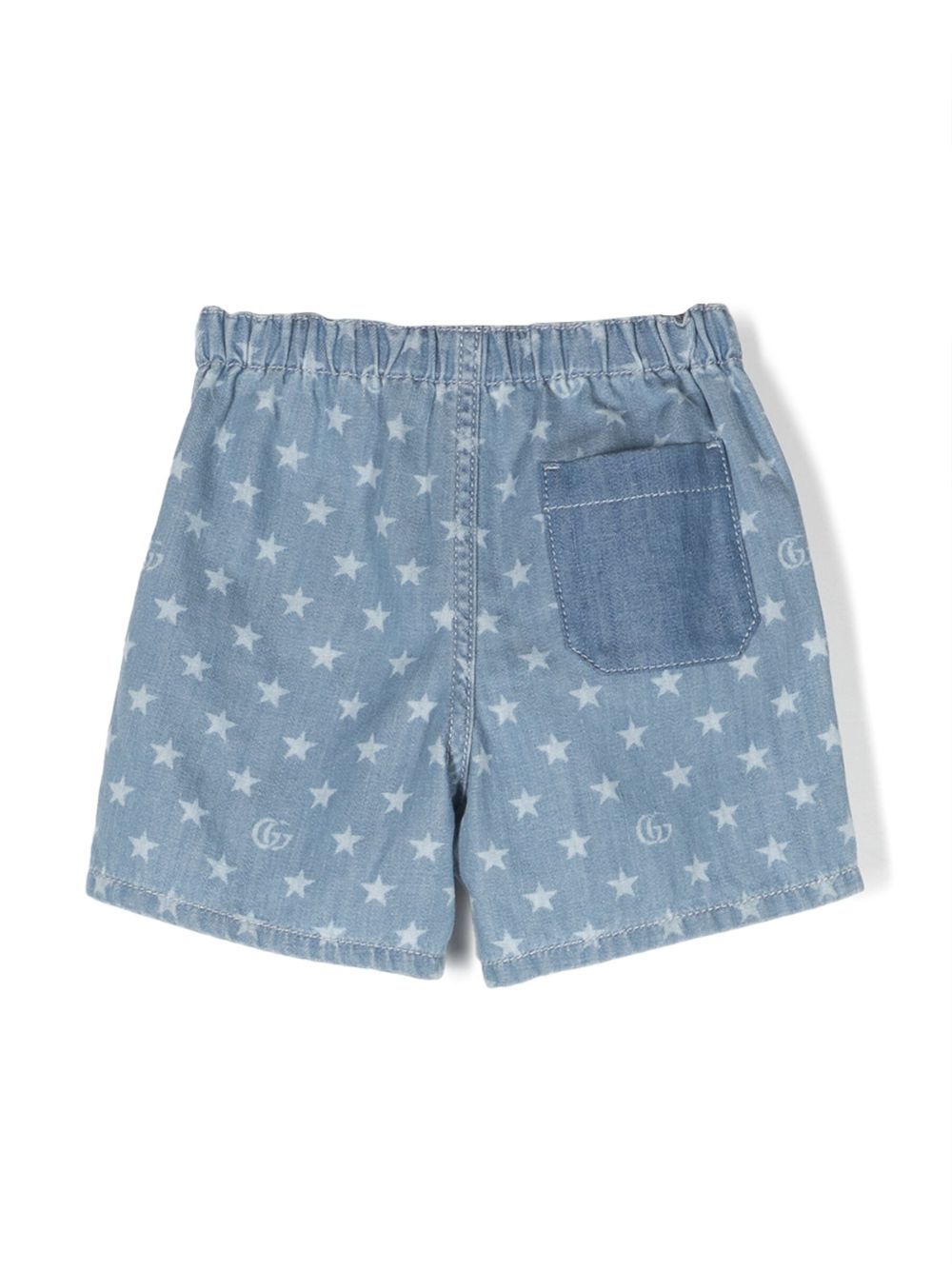 Gucci Kids star-print denim shorts - Blue