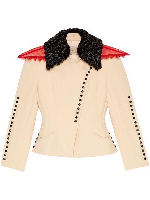 Gucci adaptable collar asymmetric jacket