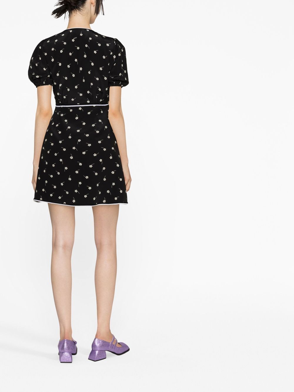 Miu Miu floral-print puff-sleeved Dress - Farfetch