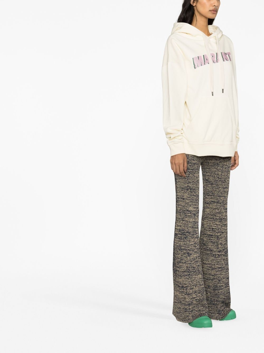 Shop Isabel Marant Étoile Logo-print Cotton Hoodie In Nude