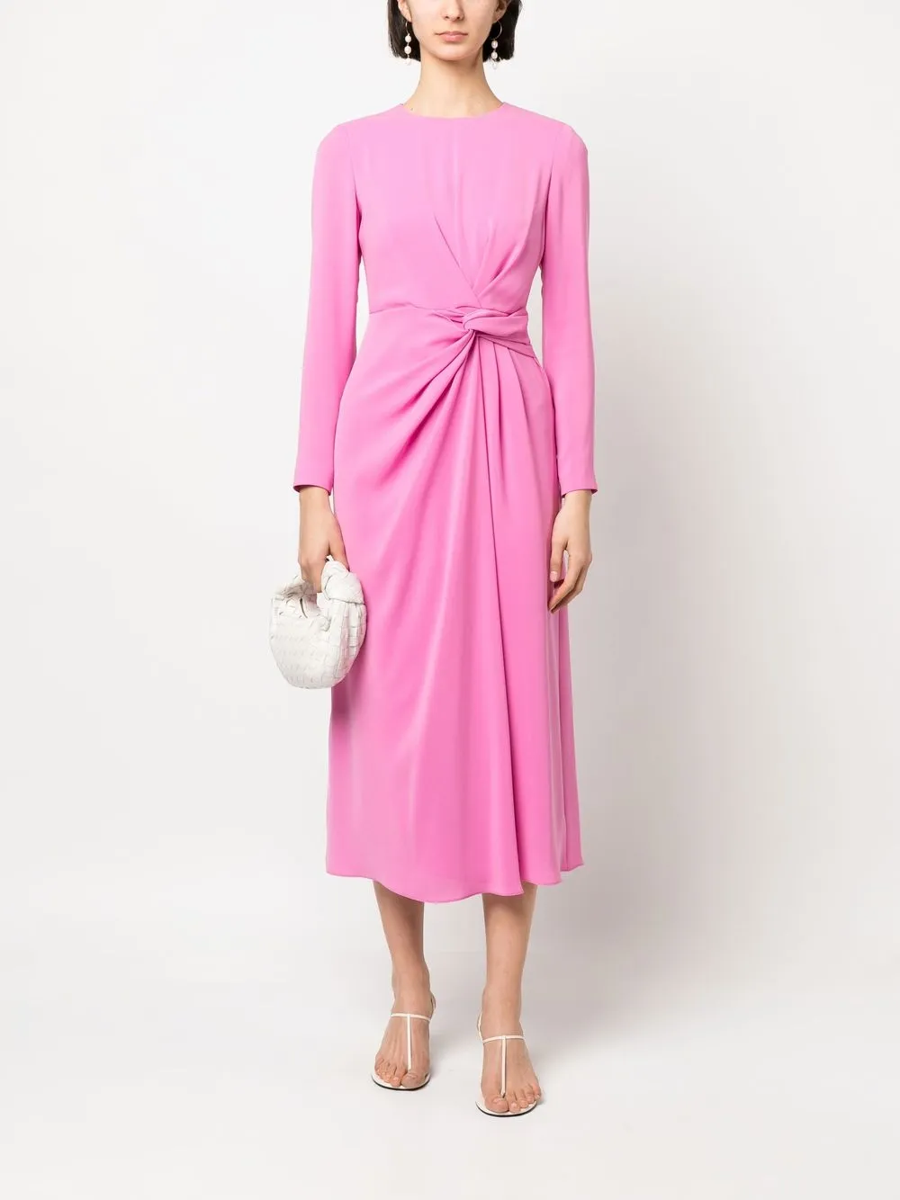 Max Mara Midi-jurk met geknoopt detail Roze