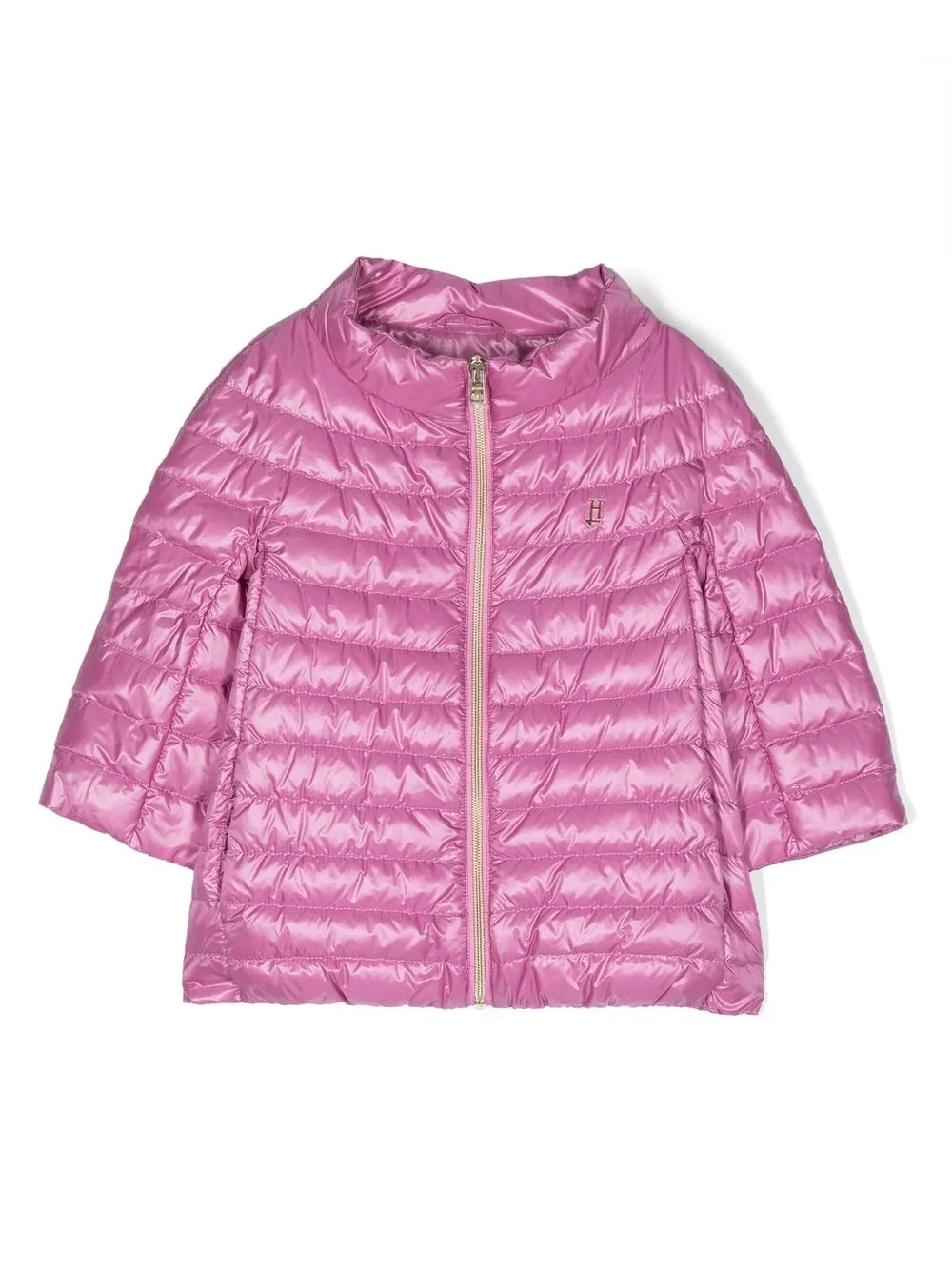 

Herno Kids mock-neck zip-up quilted jacket - Purple