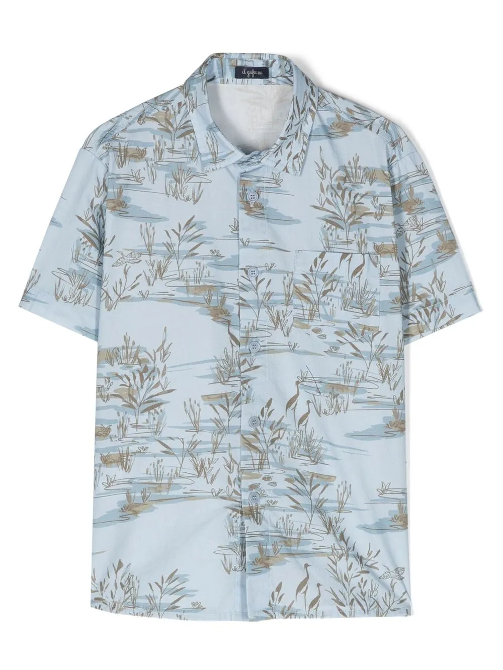 

Il Gufo pond-print short-sleeve shirt - Blue