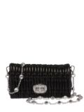 Miu Miu Miu crystal nappa leather mini bag - Black