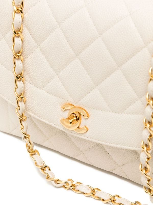 Chanel Pre-owned 1997 Medium Diana Shoulder Bag - White