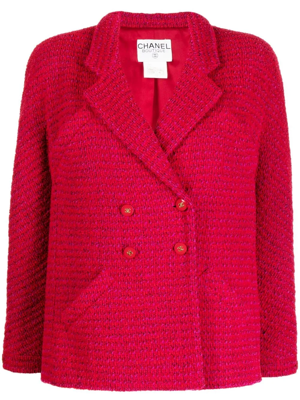 

CHANEL Pre-Owned blazer con doble botonadura 1995 - Rojo