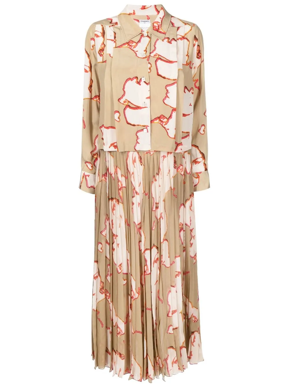 

CHANEL Pre-Owned 2000 abstract-print dress and skirt suit - Neutrals