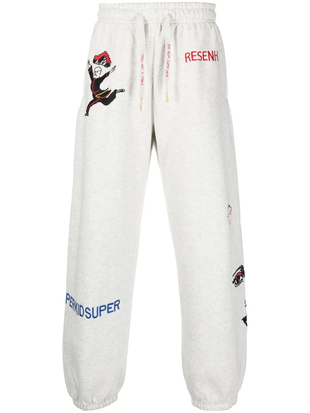 

KidSuper motif embroidered track pants - Grey