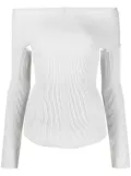 KHAITE Salma off-shoulder ribbed top - Silver