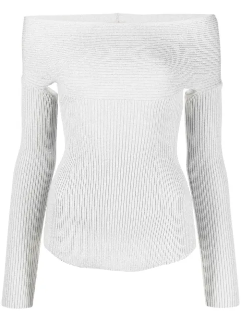 KHAITE Salma off-shoulder ribbed top