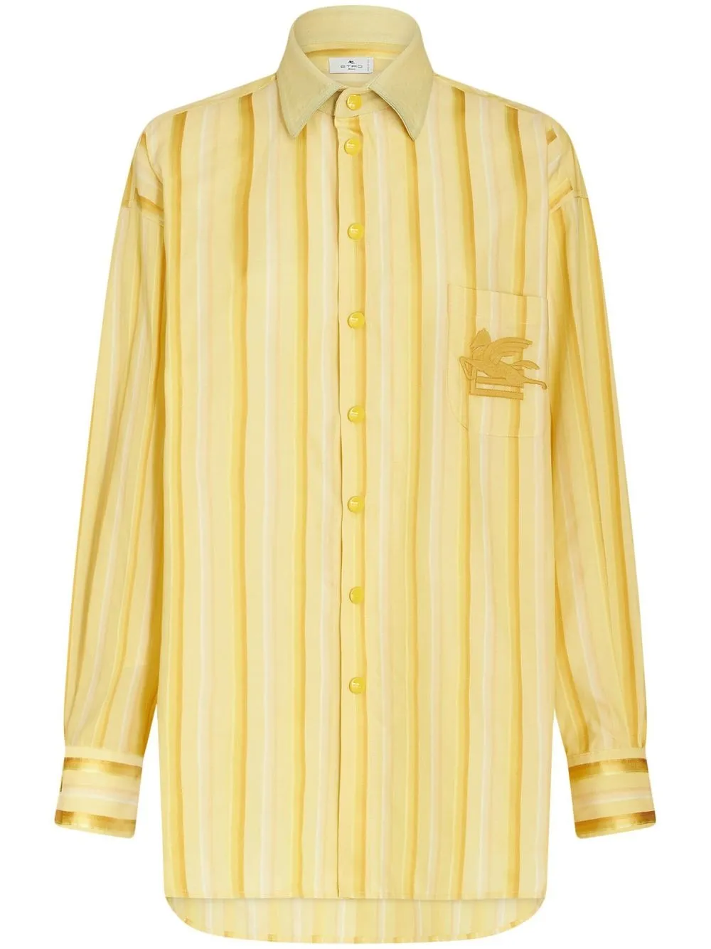 

ETRO stripe-print embroidered shirt - Yellow