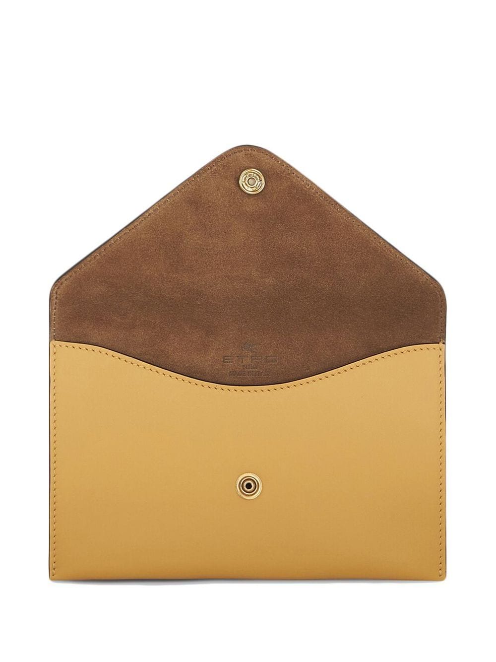 Shop Etro Leather Envelope Purse In Yellow