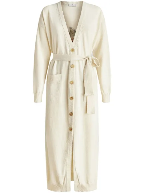 ETRO intarsia-knit longline knitted cardigan