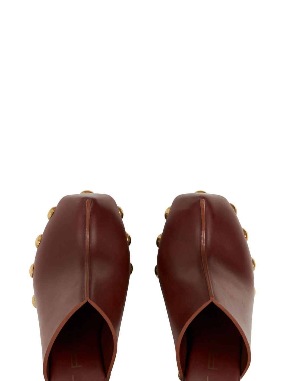 Shop Etro 150mm Studded Leather Platform Clogs In Brown