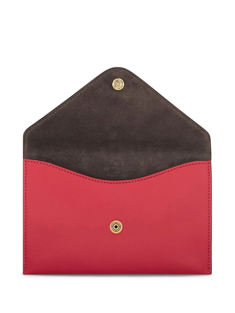 Shop Etro Leather Envelope Purse In Red