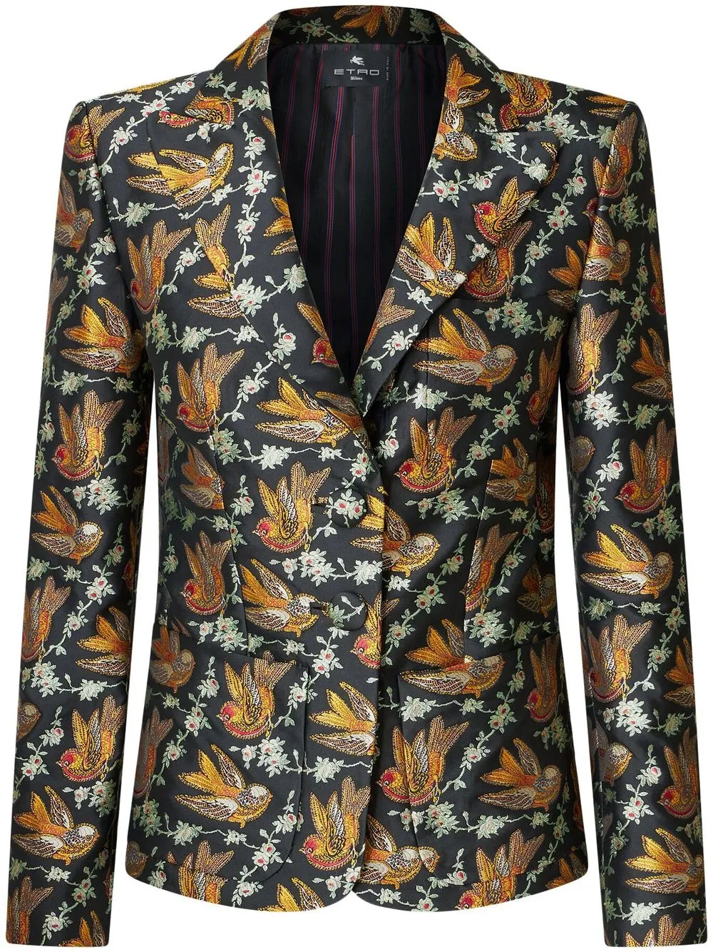 

ETRO animal-print single-breasted blazer - Black