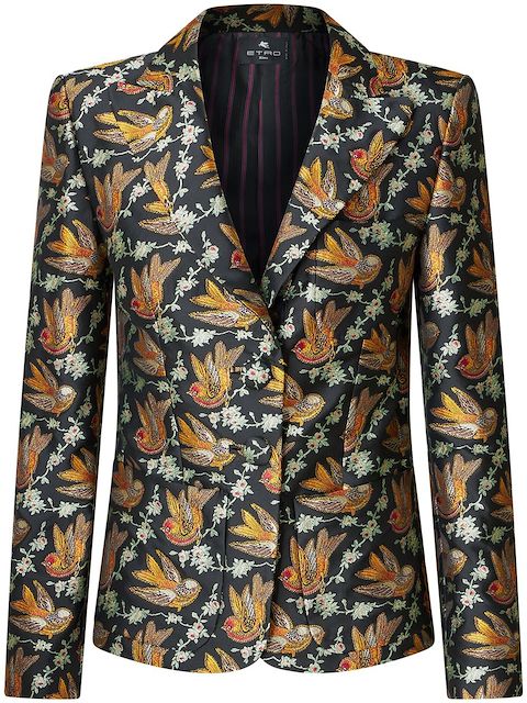 ETRO animal-print single-breasted blazer 