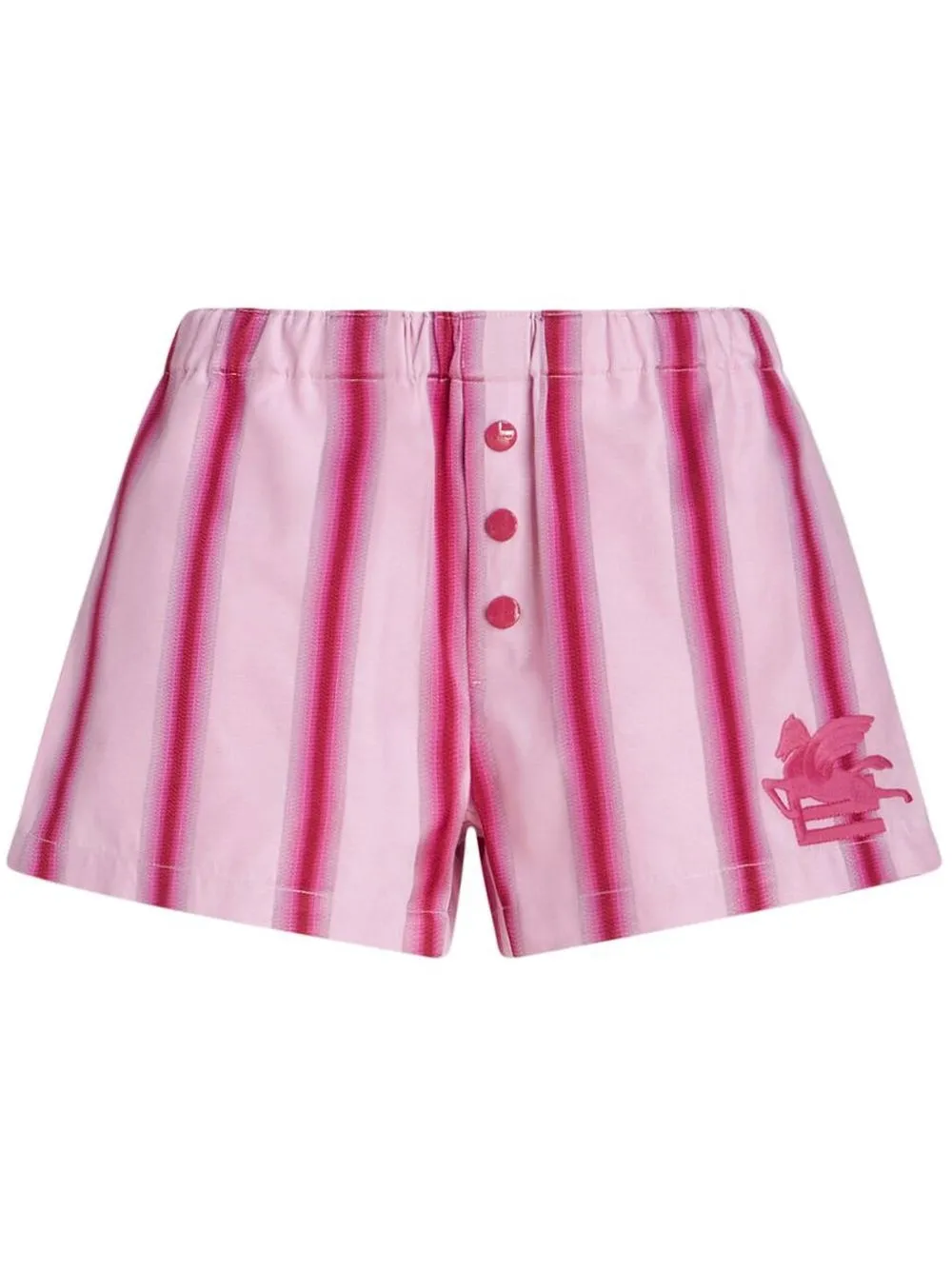 

ETRO shorts con motivo de rayas y botones - Rosado