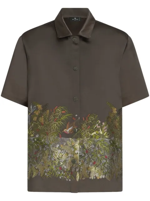 ETRO embroidered satin shirt