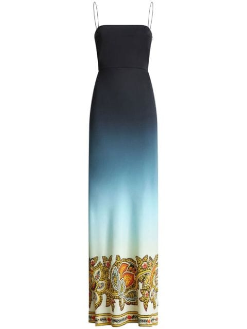 ornamental-print ombré-effect dress