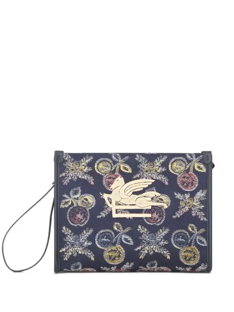 ETRO logo-embroidered jacquard beauty case