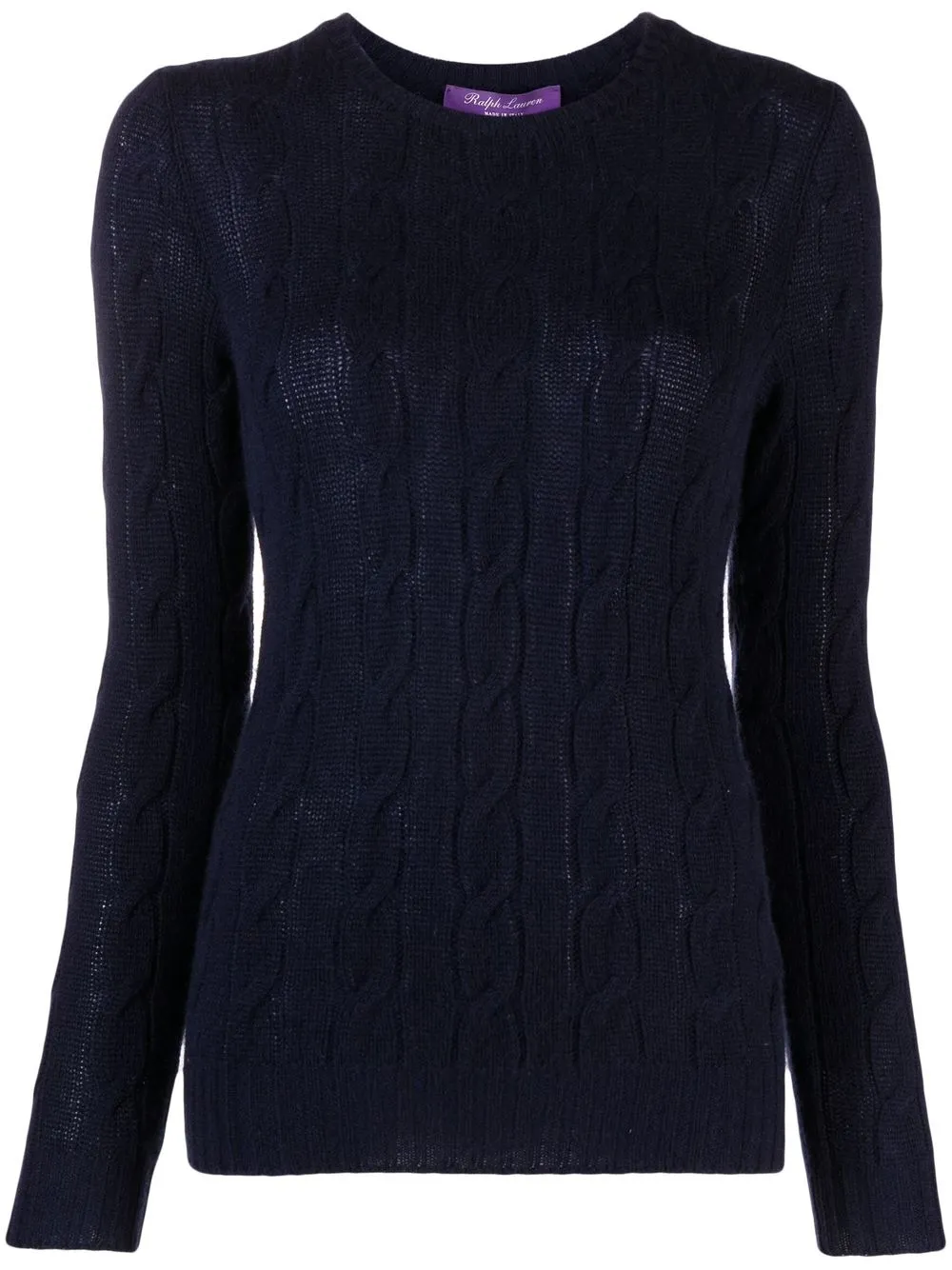 

Ralph Lauren Purple Label crew neck cable-knit cashmere jumper - Blue
