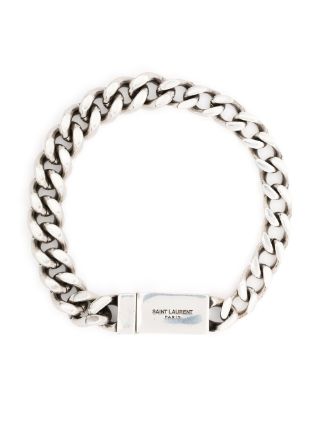 Saint Laurent engraved-logo chain-link Bracelet - Farfetch