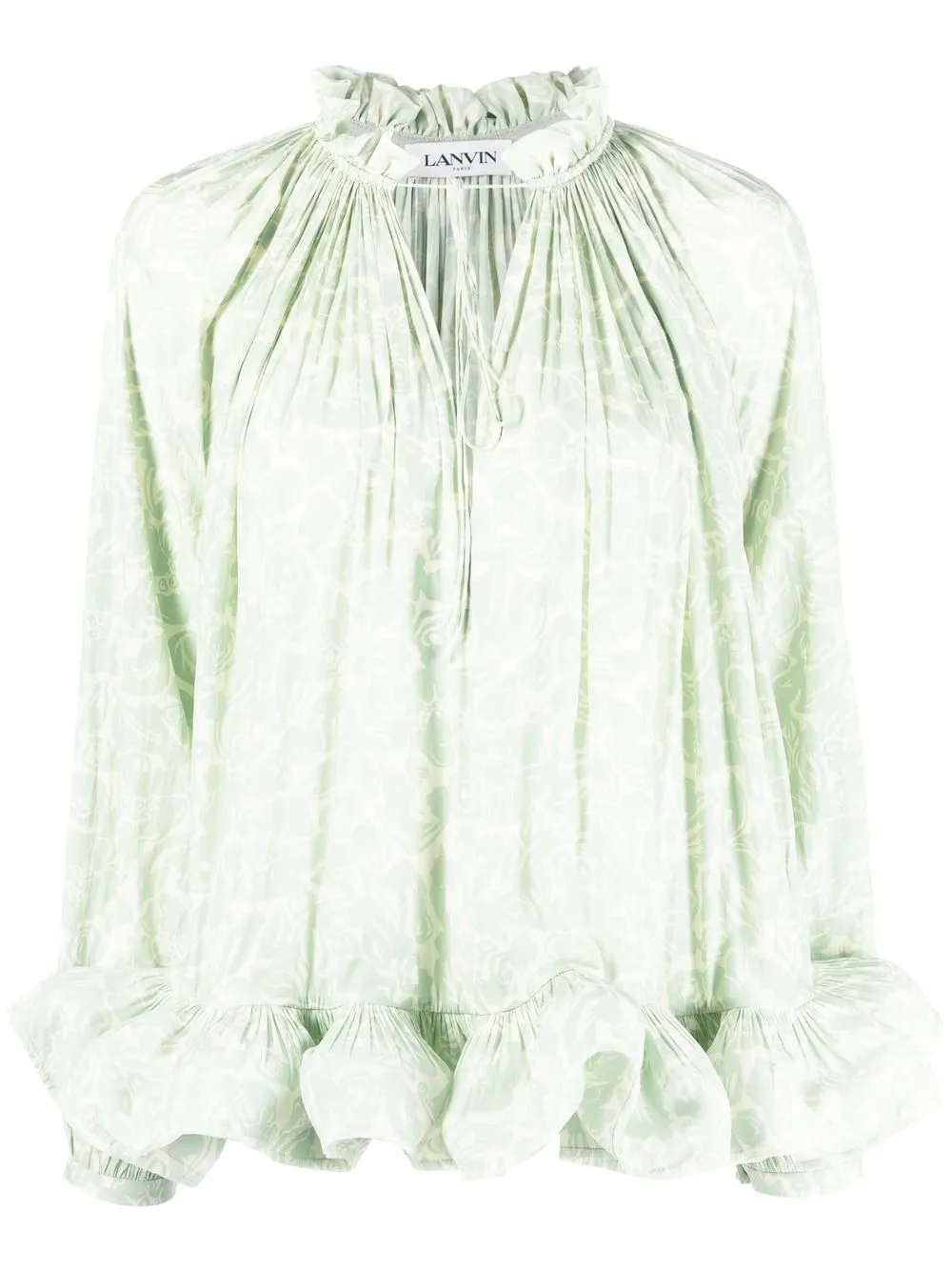 

Lanvin pleated peplum blouse - Green