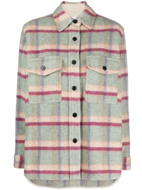 MARANT ÉTOILE checkered fleece shirt jacket