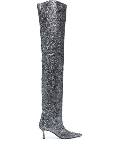 Alexander Wang glitter thigh-high boots Women