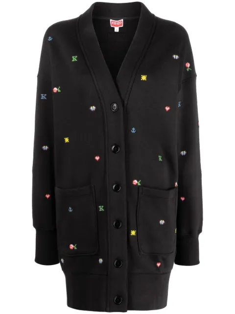 Kenzo graphic-embroidered jersey cardigan