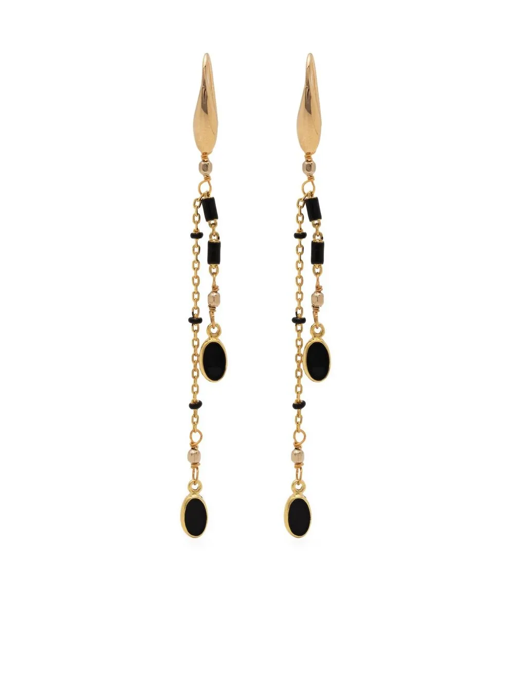 

Isabel Marant aretes con dije doble - Negro