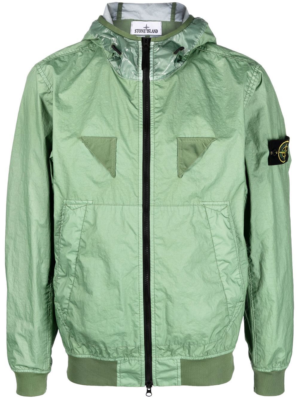 Shop Stone Island Logo-patch Lightweight Jacket In Green