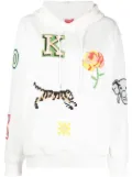 Kenzo graphic print drawstring hoodie - White