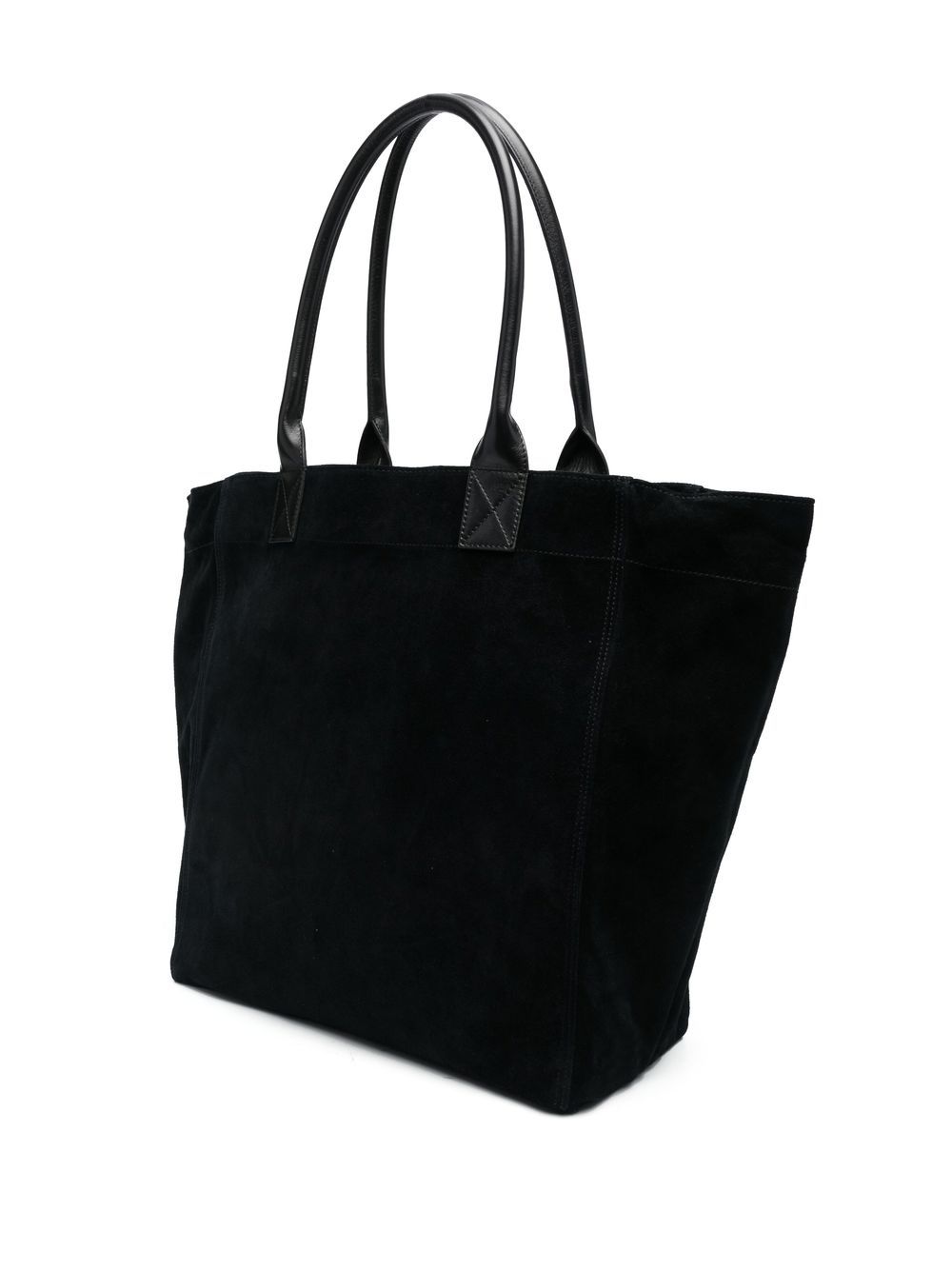 Shop Isabel Marant Logo-embroidered Suede Tote Bag In Black