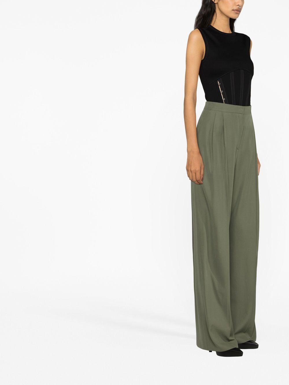 Shop Alexander Mcqueen High-waisted Tailored Trousers In Green