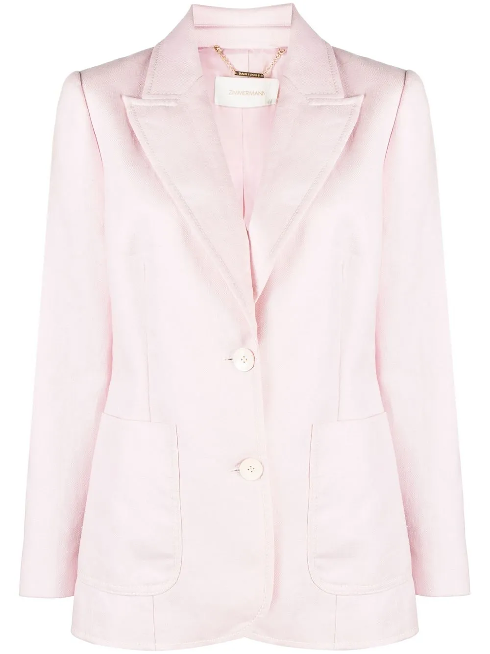 

ZIMMERMANN single-breasted linen blazer - Pink