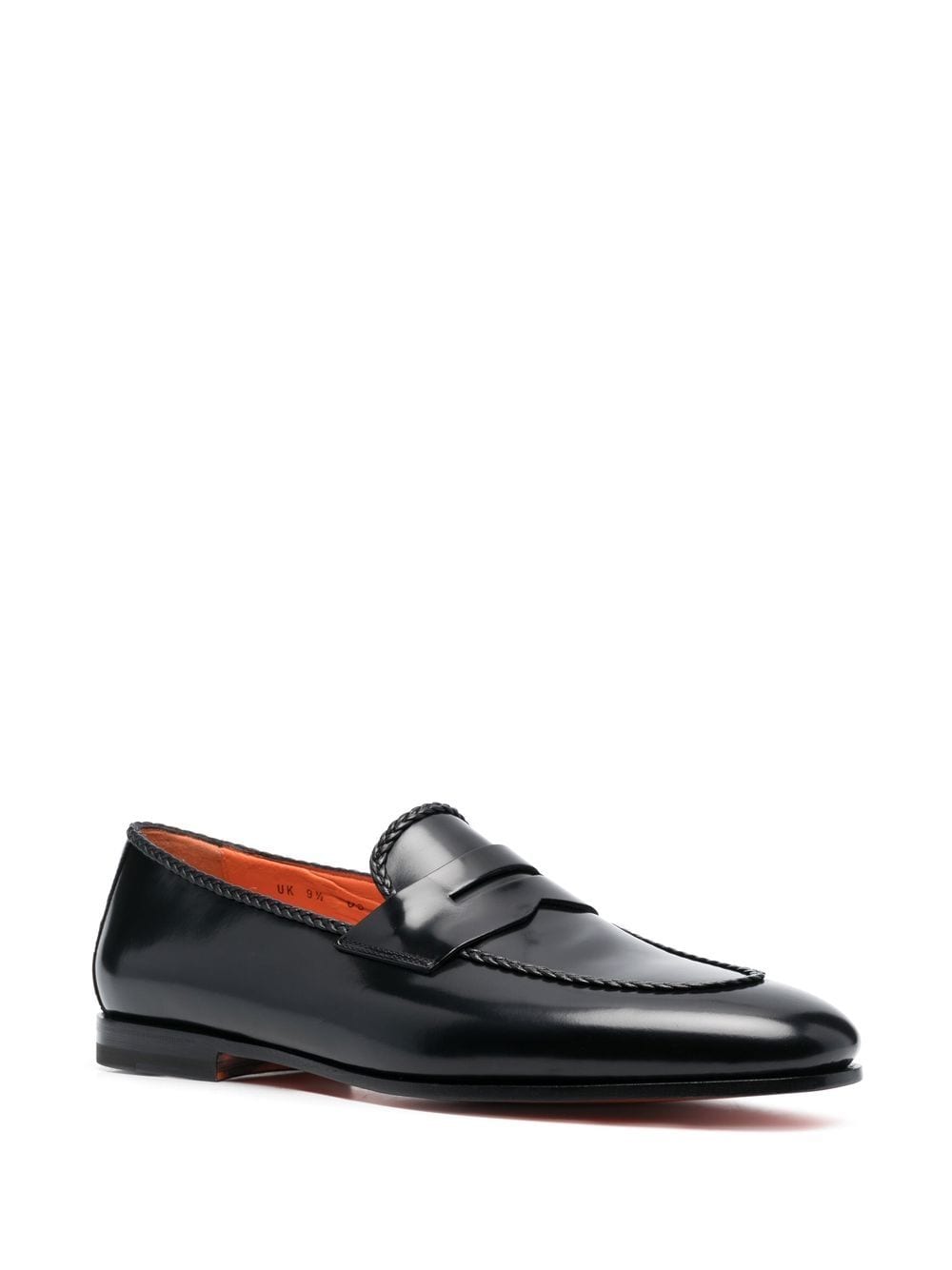 Santoni Loafers met gelakte afwerking - Zwart