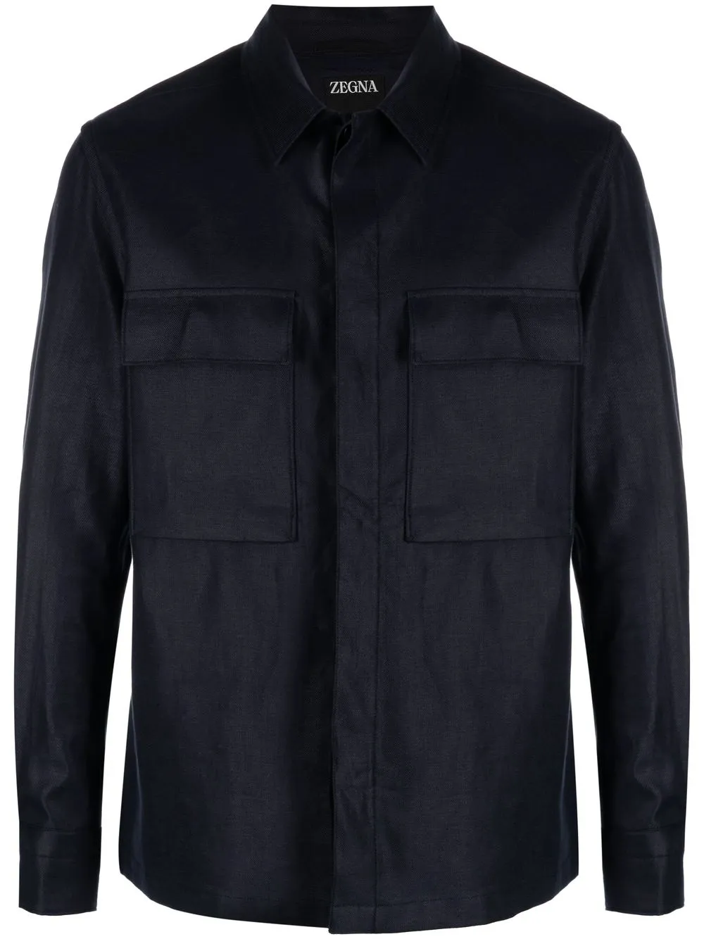 Zegna リネン シャツジャケット - ブルー Zegna リネン シャツジャケット - ブルー