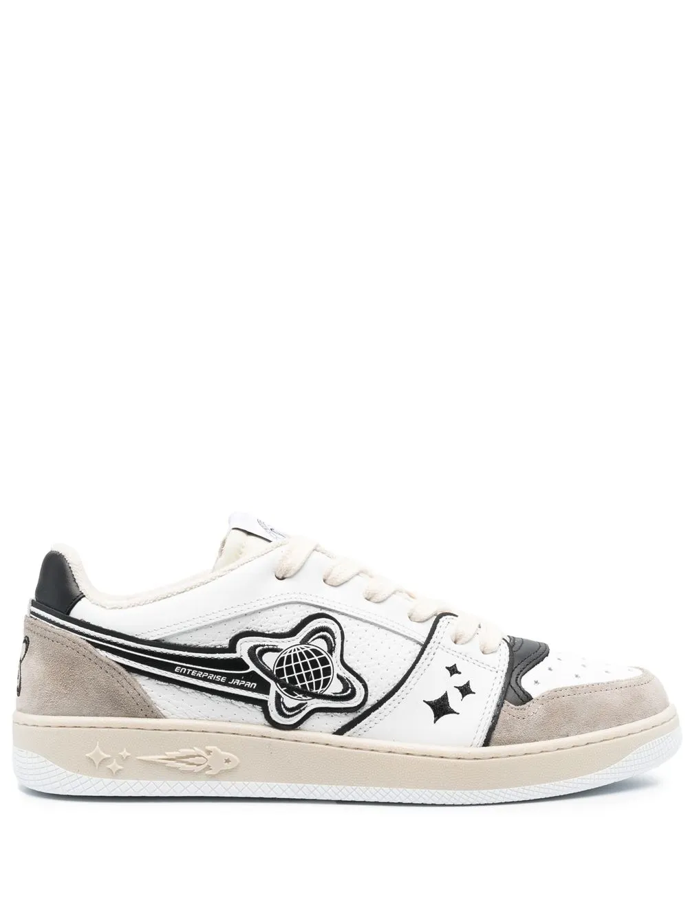 

Enterprise Japan tenis con agujetas con estampado gráfico - Blanco