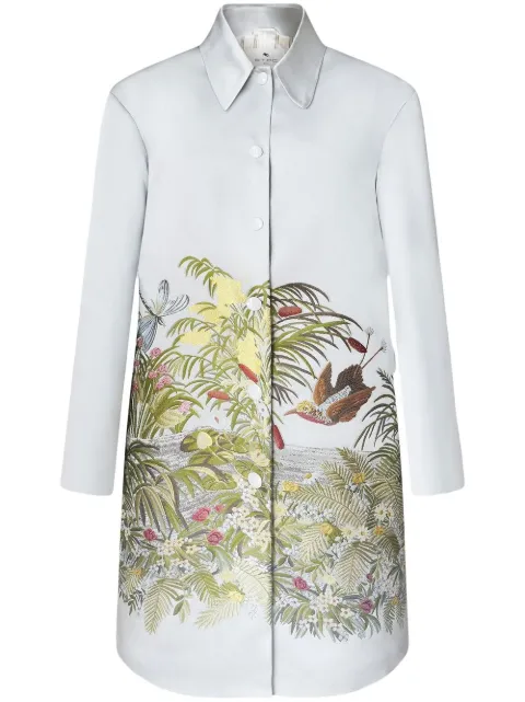 ETRO tropical embroidered single-breasted coat