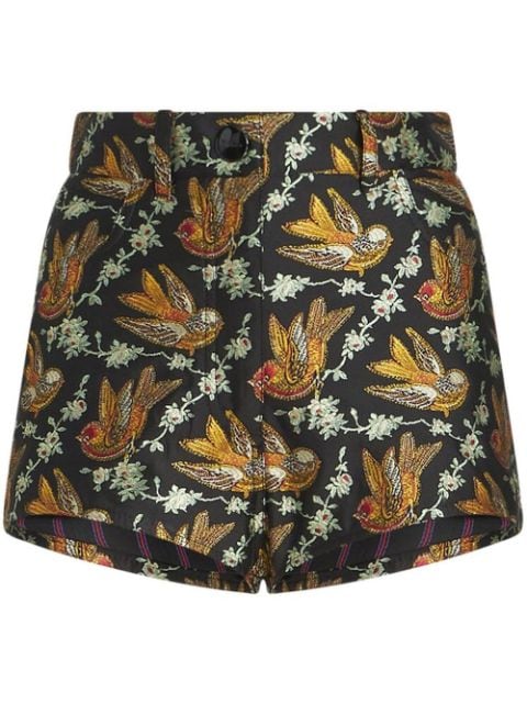 ETRO bird-motif short shorts 