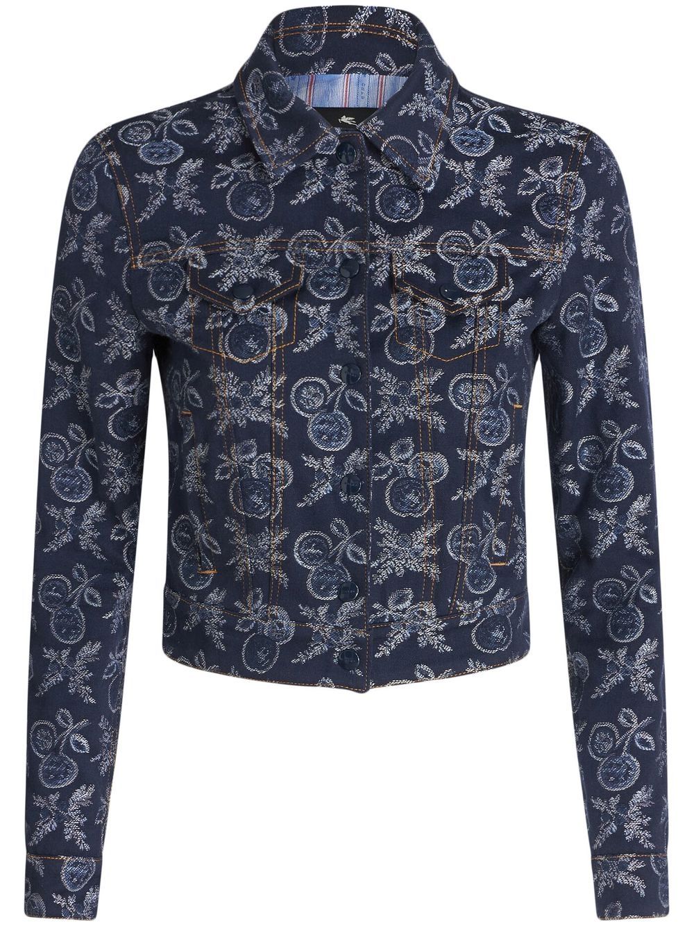 Etro Jacke Mit Jacquardmuster In Blue